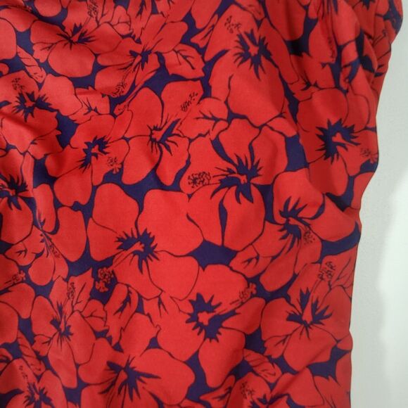 MIRACLESUIT One Piece Swimsuit Size L/XL Red Navy Floral Underwire - Picture 2 of 12